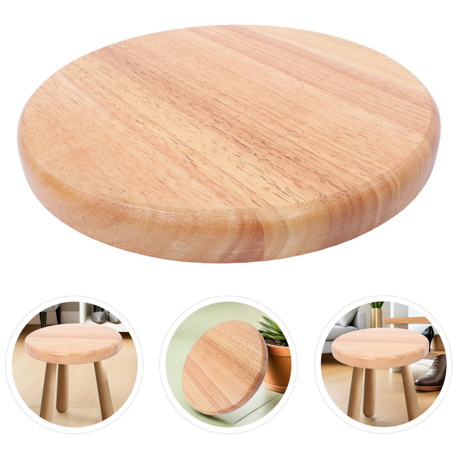 Home Bar Stools - Round Wooden Stool Seat Replacement Solid