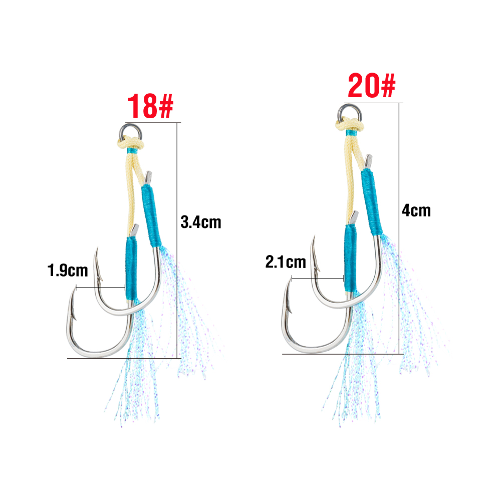 20Pcs Jig Lure Assist Hook Sea - Jigger Double Sided 评论和价格