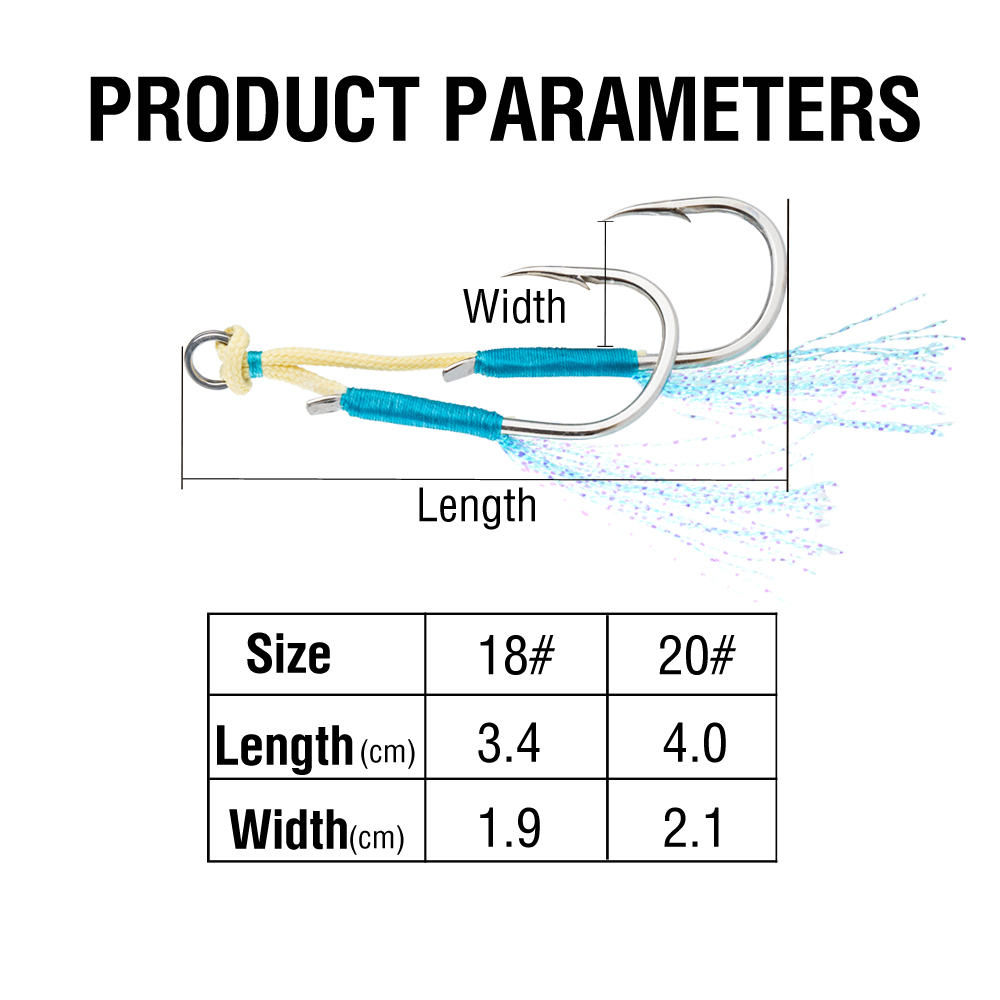 20Pcs Jig Lure Assist Hook Sea - Jigger Double Sided 评论和价格