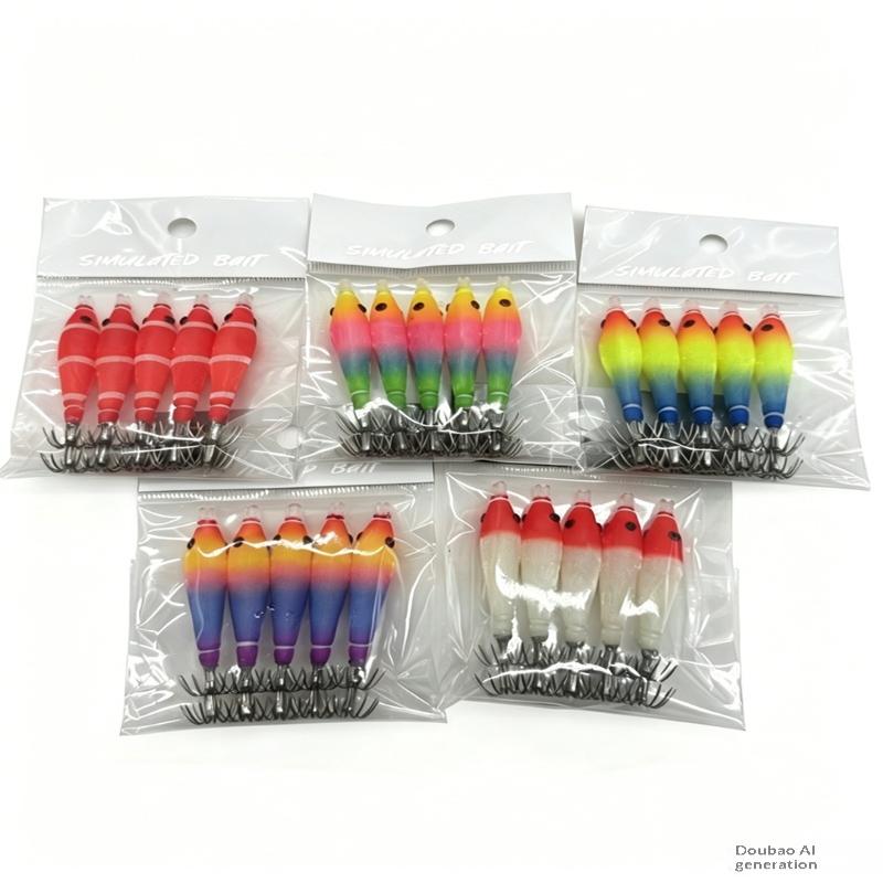 New 5Pcs Luminous Squid Jig Do - Jigger Double Sided 评论和价格
