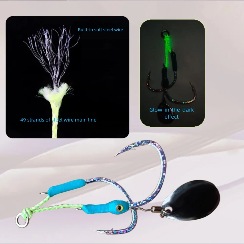 2Pairs/Bag Jigging Lure Assist - Jigger Double Sided 评论和价格