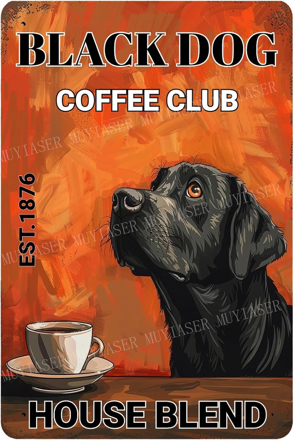 Metal Signs Black Dog Coffee C - Home Bar And Coffee 评论和价格