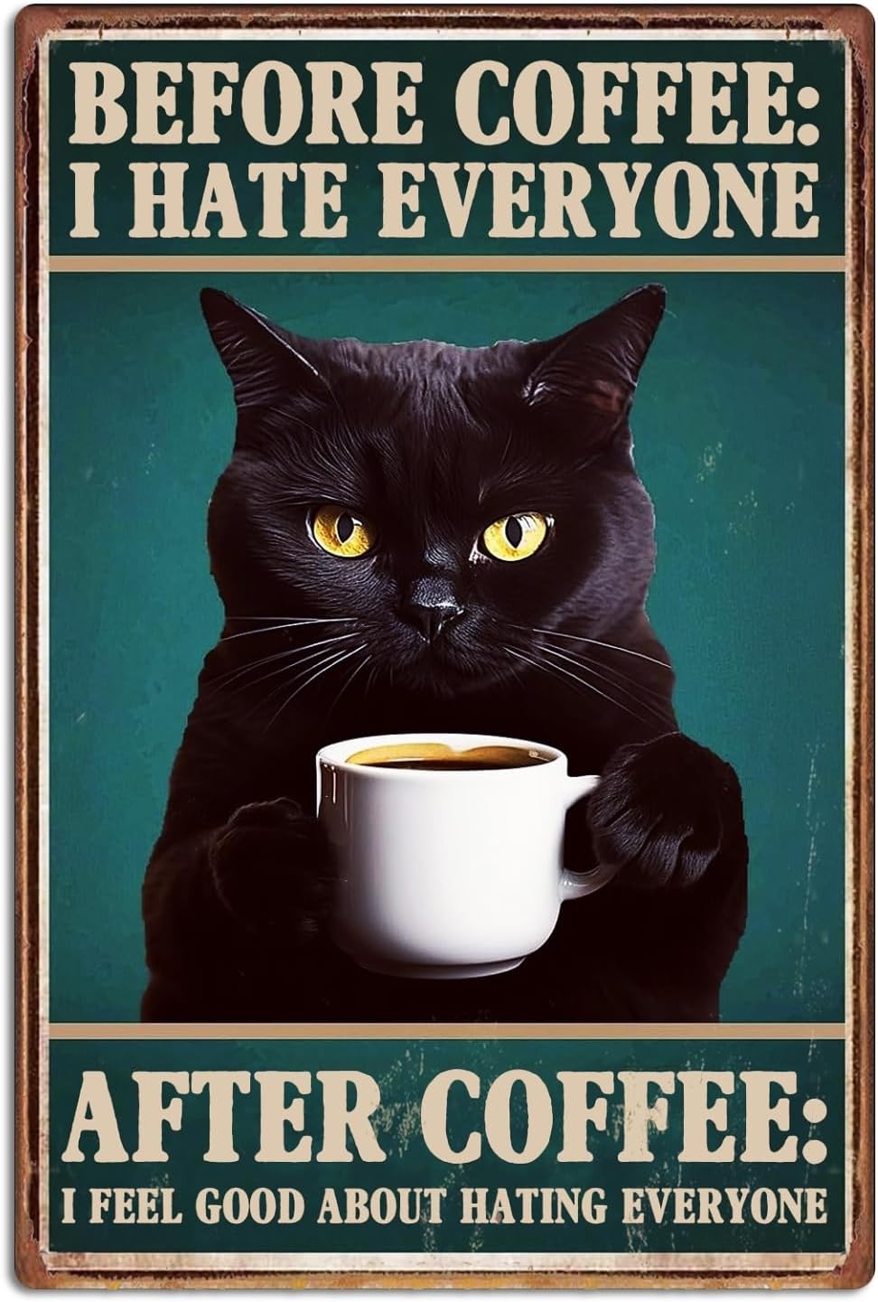 Vintage Black Cat Coffee Tin S - Home Bar And Coffee 评论和价格